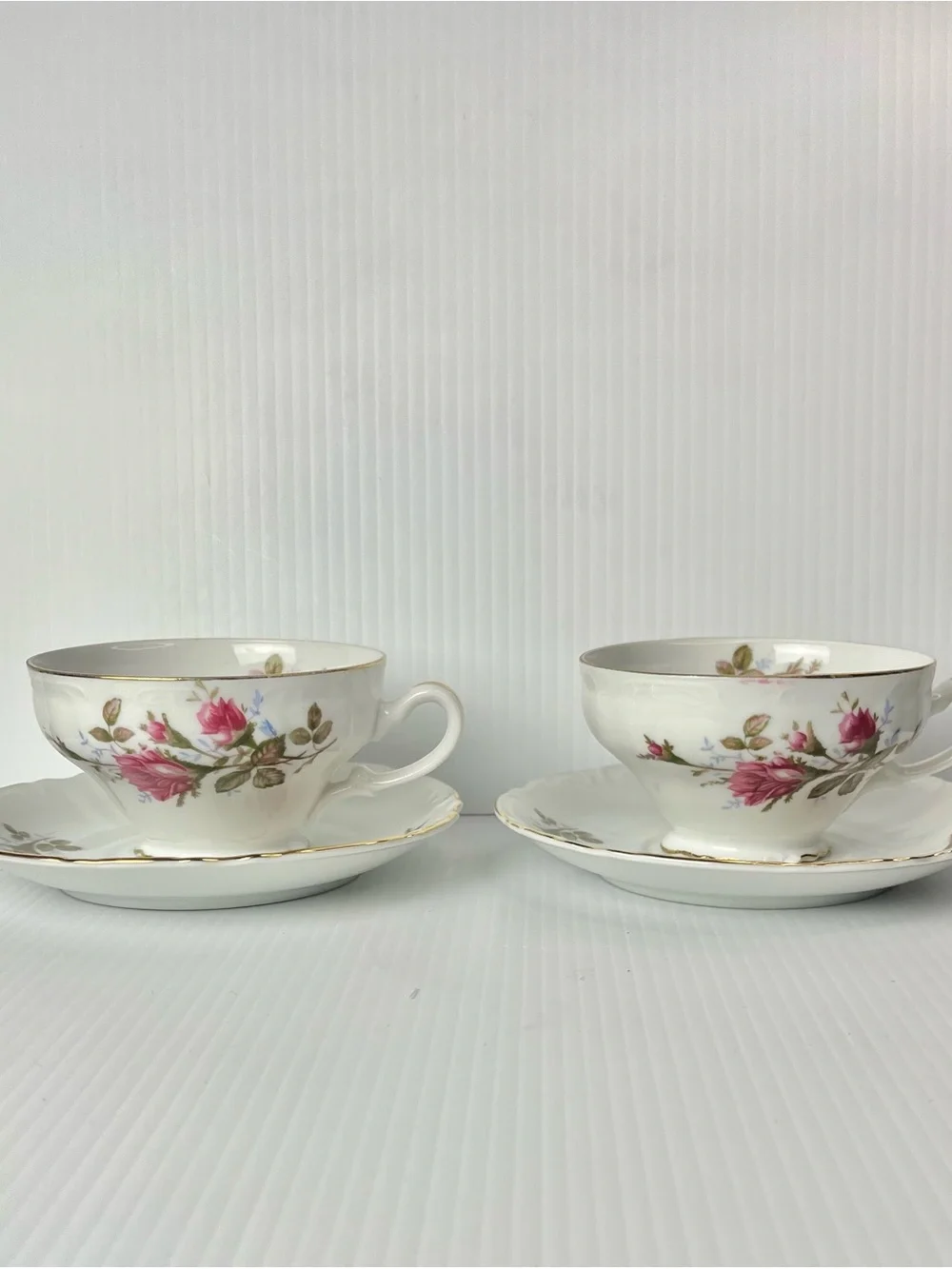 Set Of 2 Royal Rose Fine China Japan Tea Cup Saucer Sets
